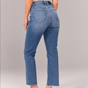 Abercrombie & Fitch Curve Love Ultra High Rise Ankle Straight Jeans